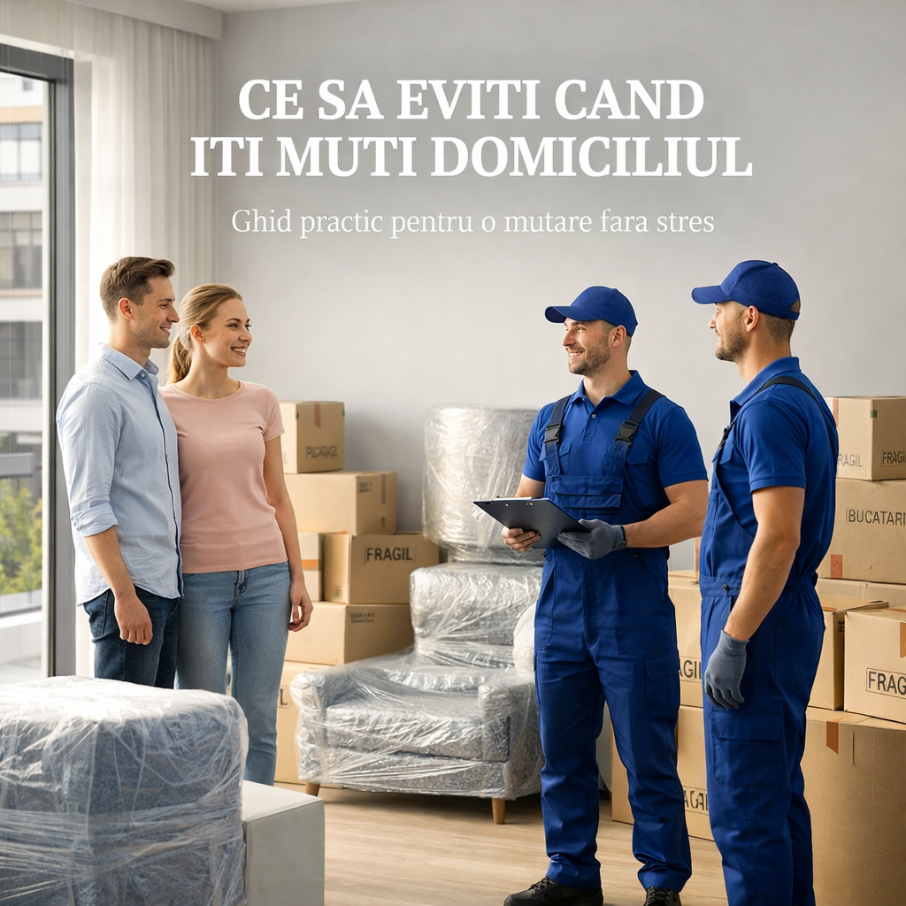 Ce sa eviti cand iti muti domiciliul: ghid complet pentru o mutare organizata, sigura si fara stres